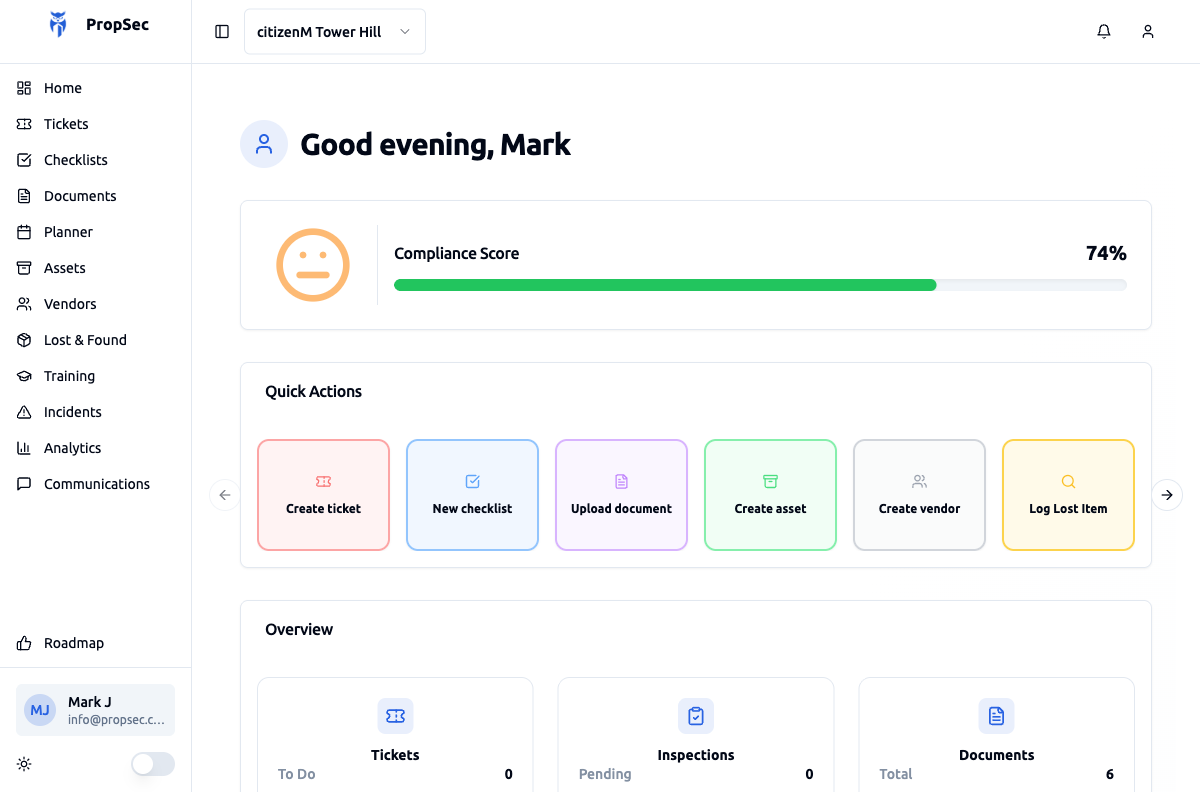 PropSec SaaS (Lovable Build) screenshot