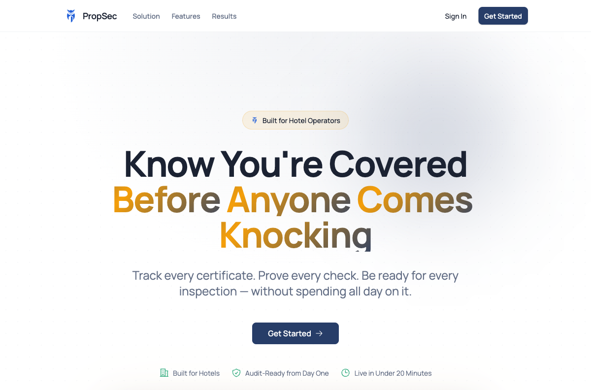 PropSec SaaS screenshot