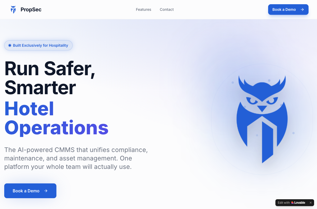 PropSec Website screenshot